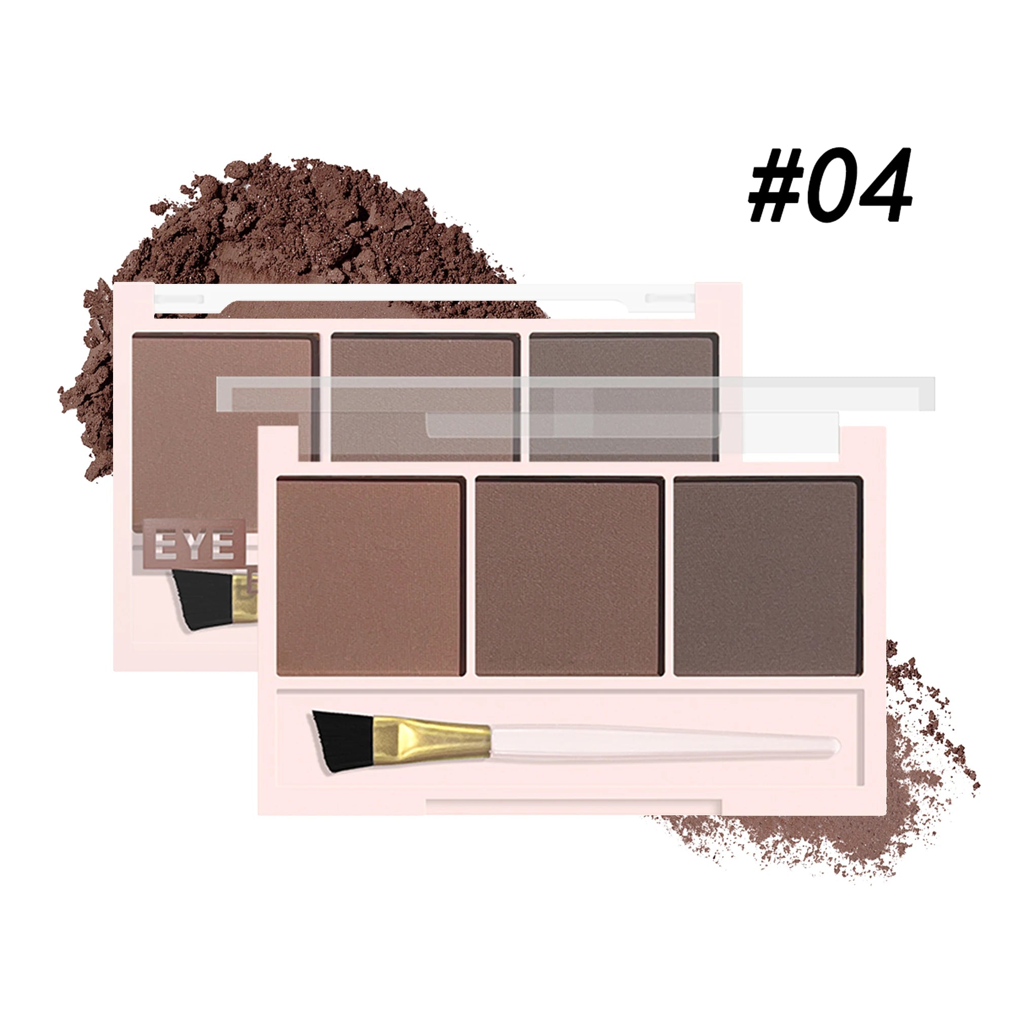 3-color Eyebrow Powder Palette With Eyebrow Brush - Natural Long-Lasting Eyebrow Powder Eyebrow Shape Waterproof and Sweat-proof Zpaxo 04