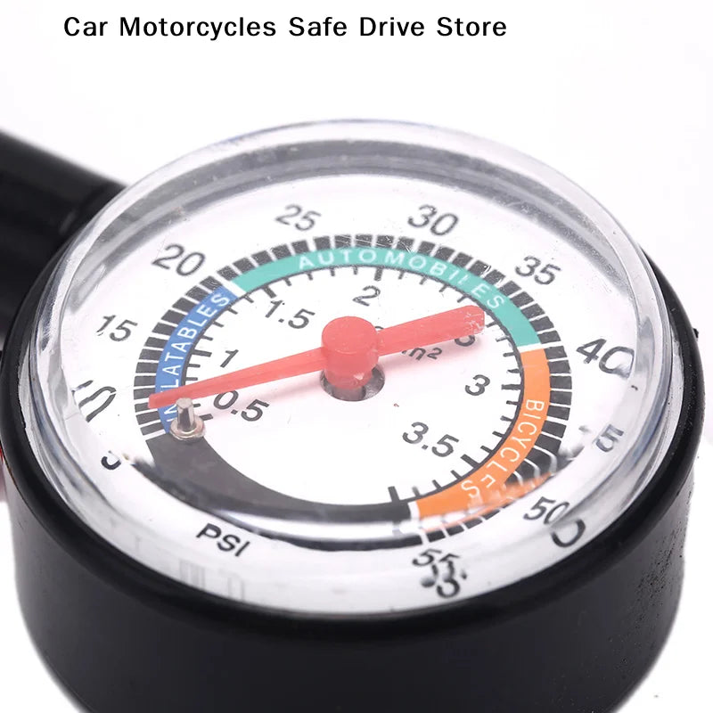 Tyre Air Pressure Tester Universal Long Tube Tire Gauge Meter 0-50
