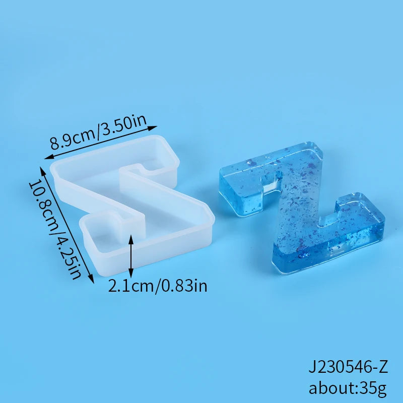 Z Large Letter Silicone Mold Capital Alphabet Epoxy Molds DIY Jewelry