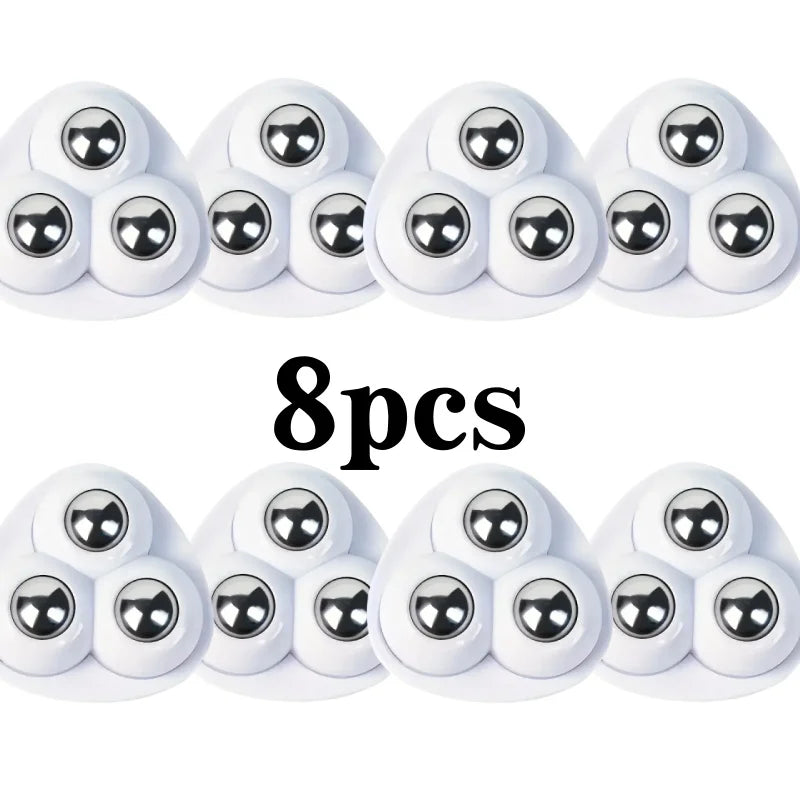 360° Swivel Caster Wheels w/SS Bearings, Heavy-Duty White Plastic for Chair, Smooth-Rolling, Tool-Free Mounting Zpaxo 8pcs