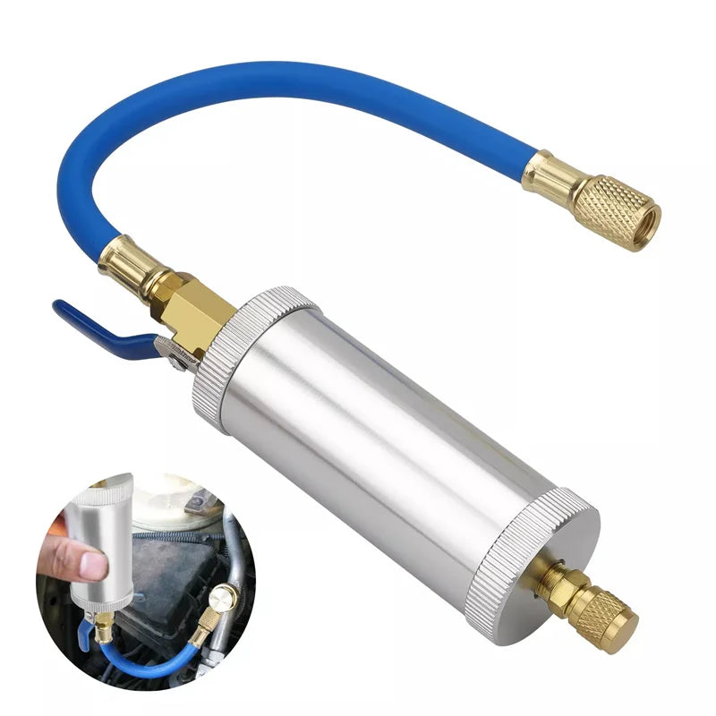 R12 R134A R22 Air Conditioning Car Oil Injection Dye Injection Tool 2 Ounce 1/4" Pure Liquid Oil Coolant Filler Tube Zpaxo