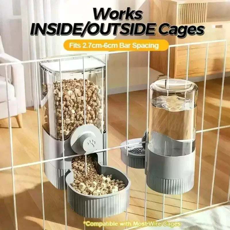 Pet Cage Hanging Water Dispenser Cat Dog Automatic Fountain Feeder Zpaxo