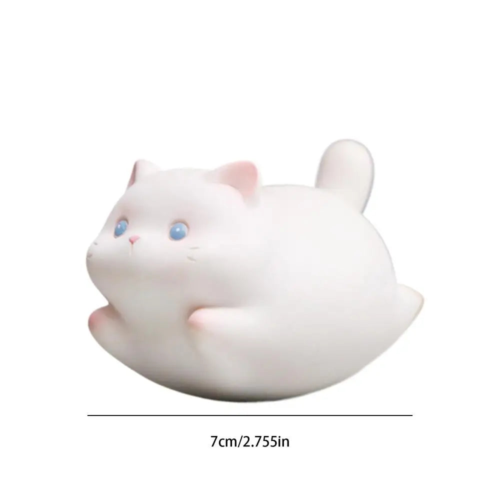 Small Cat Figurines Rocking Cute Decor Miniature Desk Home Office