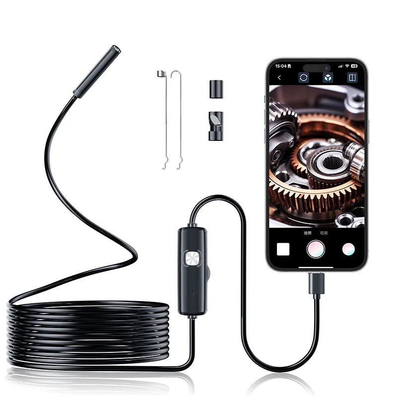 7.0mm Type-C Mini Endoscope Camera IP67 Waterproof 6 LED Adjustable USB Android Flexible Inspection Borescope Cameras For Phone Zpaxo