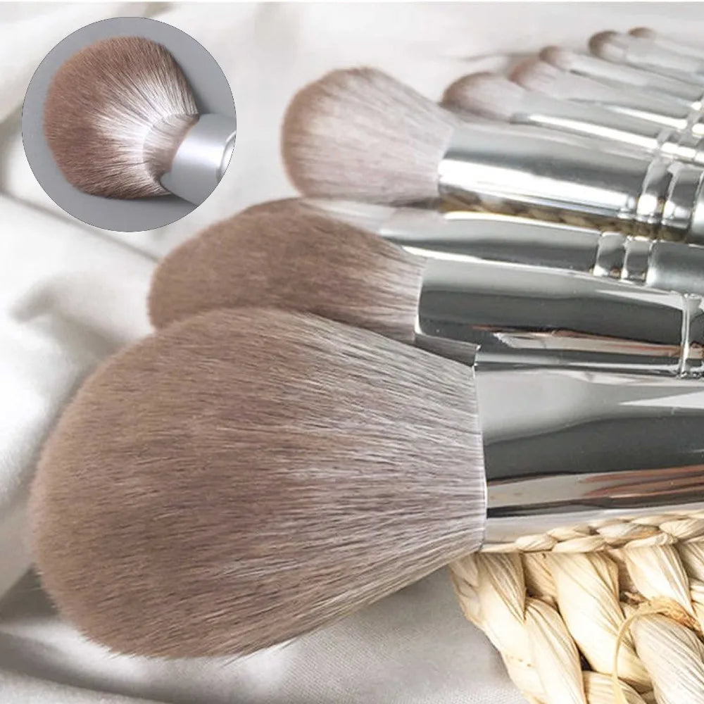 Highlighter Makeup Brush Contouring Gray Blush Fluffy Draw Eyebrows Zpaxo