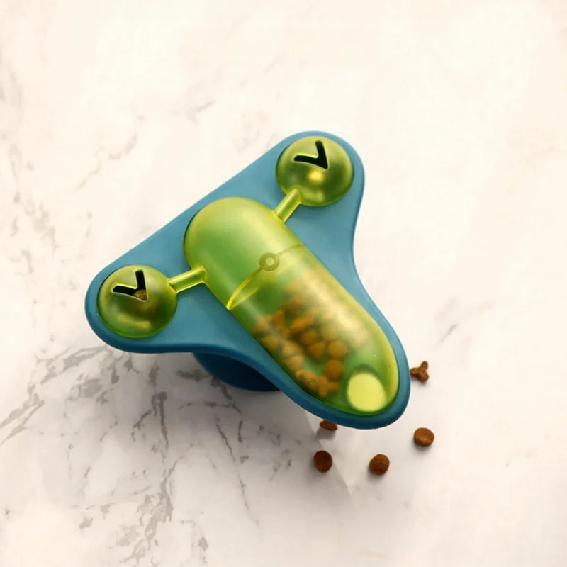 Cat Teaser Toy Spinning Aircraft Supports Dispenser Dizzy Interactive