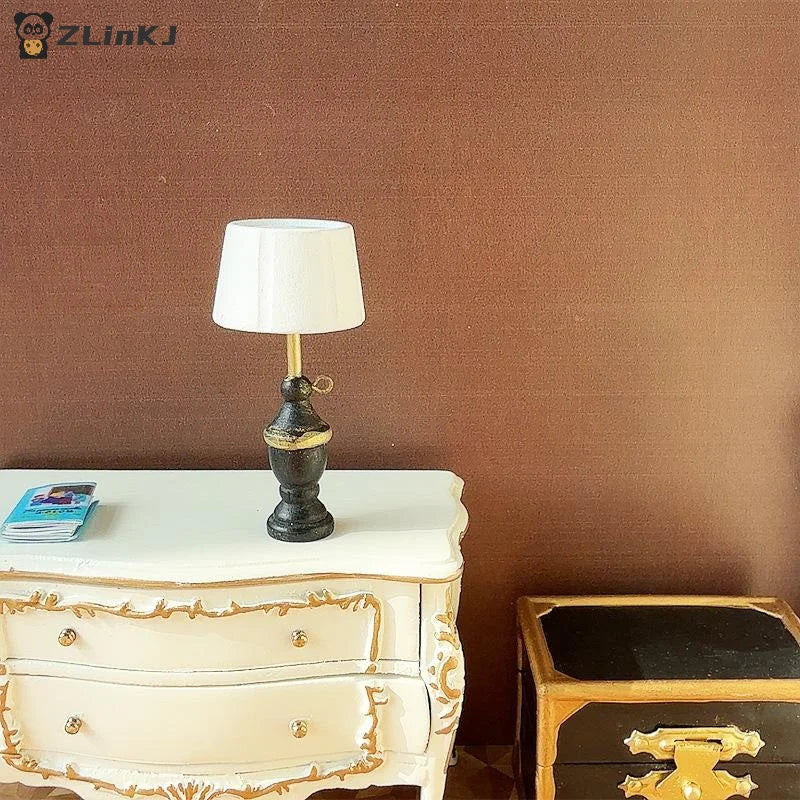 ▶1: 12 Dollhouse Miniature Wooden Lamp Model Ornaments Photography Prop Kids Pretend Play Toys Doll House Mini Decoration Gifts Zpaxo