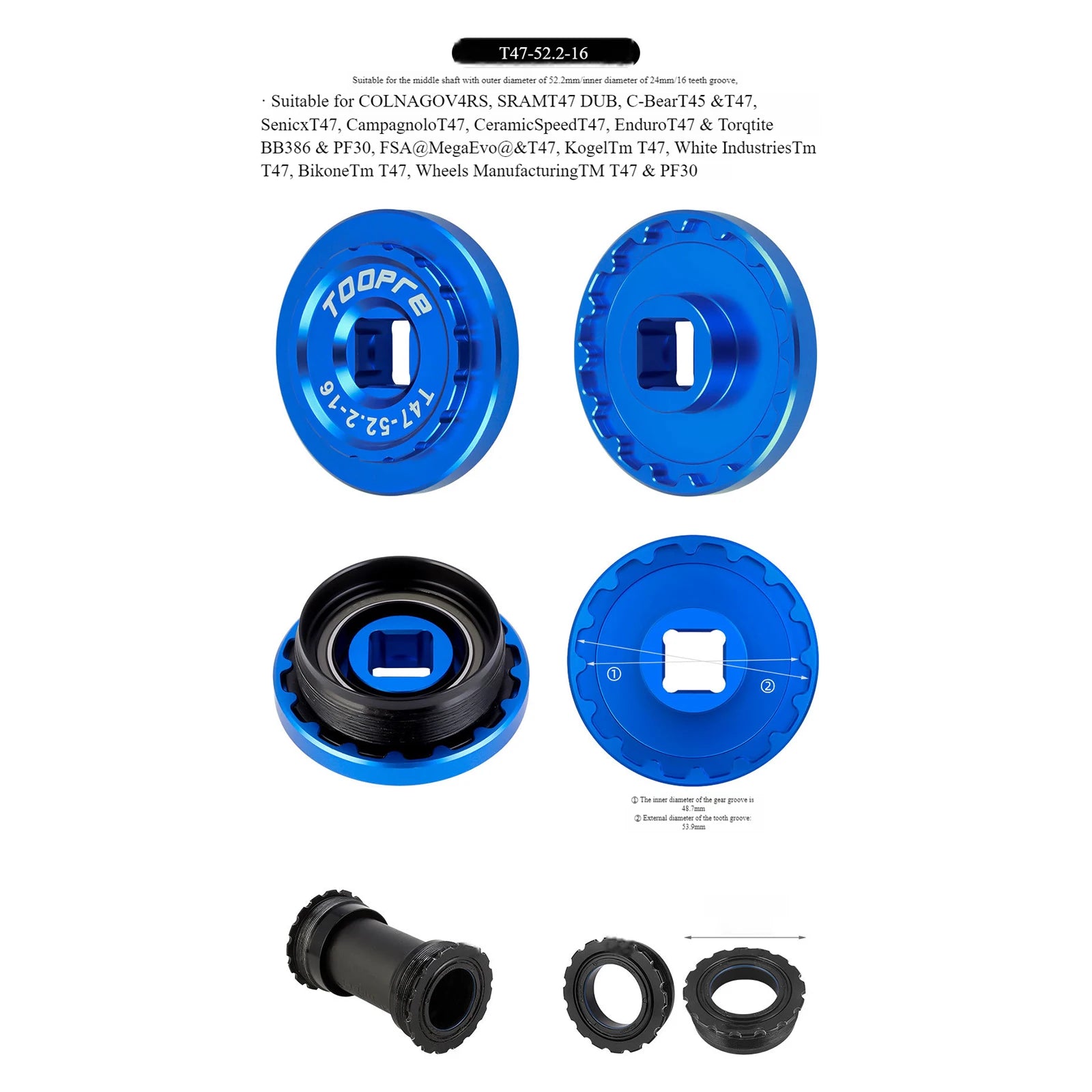 Bicycle Bottom Bracket Removal Tool Rustproof Threaded BB Socket