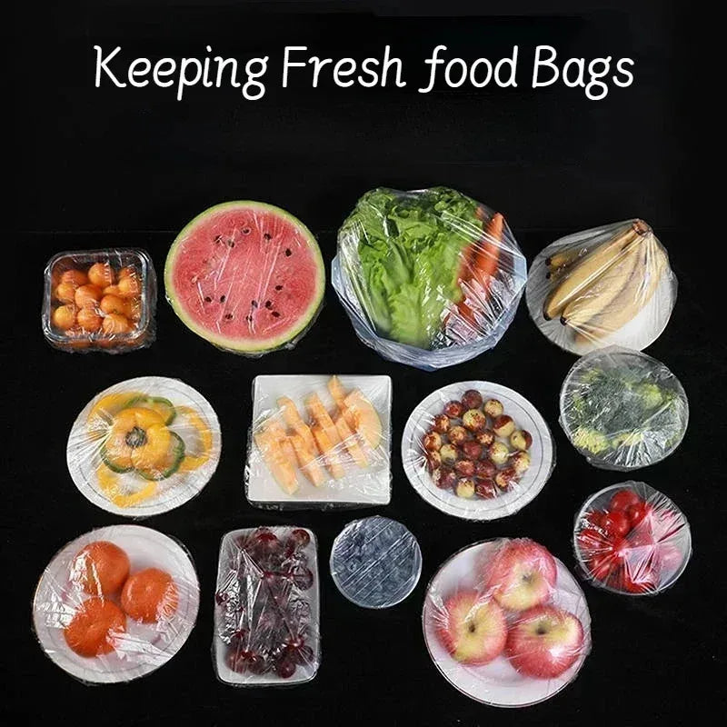 50/100-Pack Reusable Transparent Food Storage Covers for Bowls