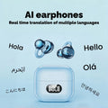 AI Translator Earbuds Clip-on Open Ear Headphones Wireless Bluetooth