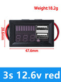 1S/2S/3S Dual‑USB Li‑ion Charging Module, 12.6V Synchronous Rectification & Charge Recognition Zpaxo 3s 12.6v red