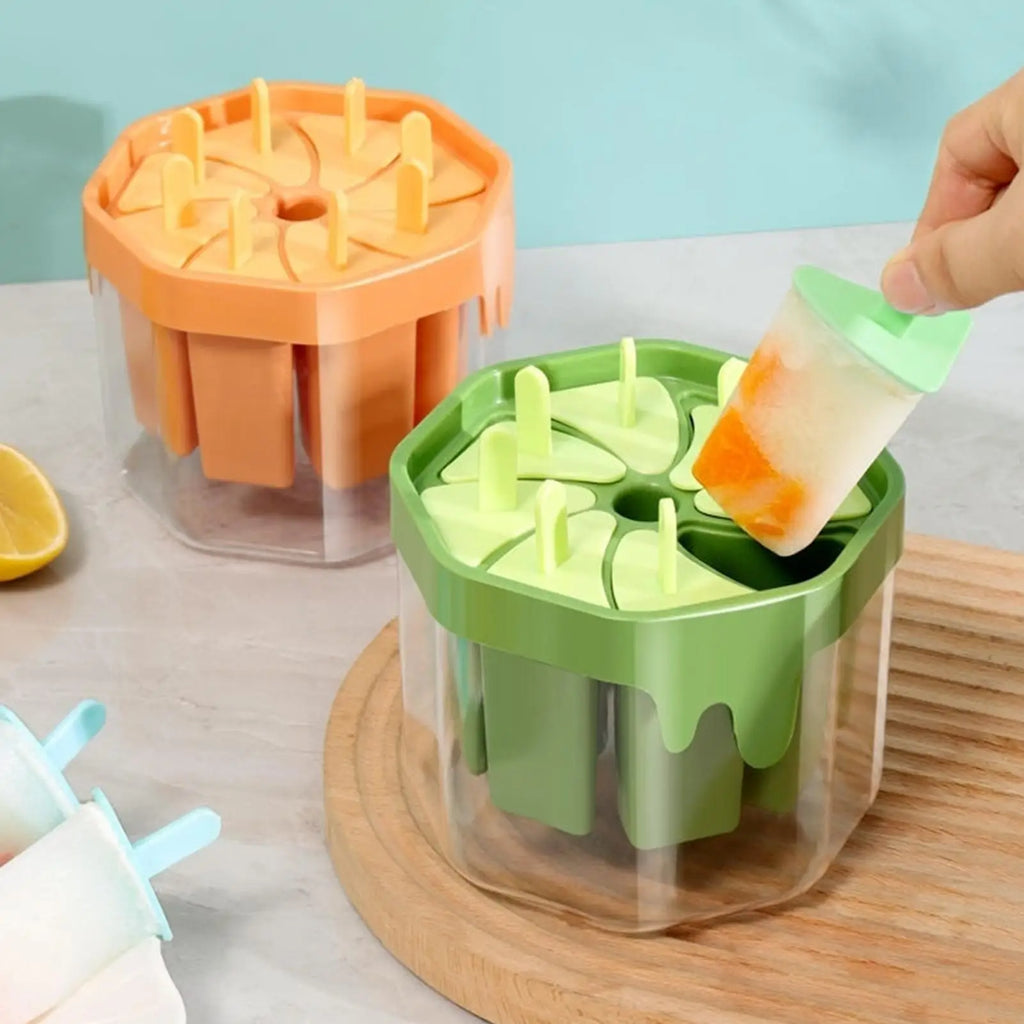 Silicone Popsicle Molds 8-Cavity | Ice Pop Maker with Drip Tray Ice Pop Mold Zpaxo
