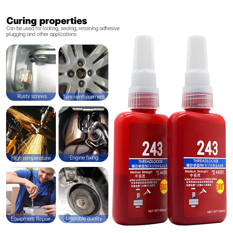 Threadlocker 222 242 243 263 271 272 290 Quick Drying Liquid Powerful