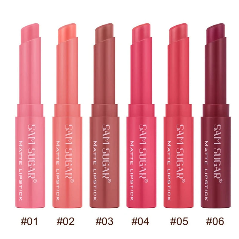 6-Color Nude Matte Lipstick Pencil Waterproof Lip Sticks Not Fading Sexy Red Velvet Lipsticks Long Lasting Lip Makeup Cosmetics Zpaxo