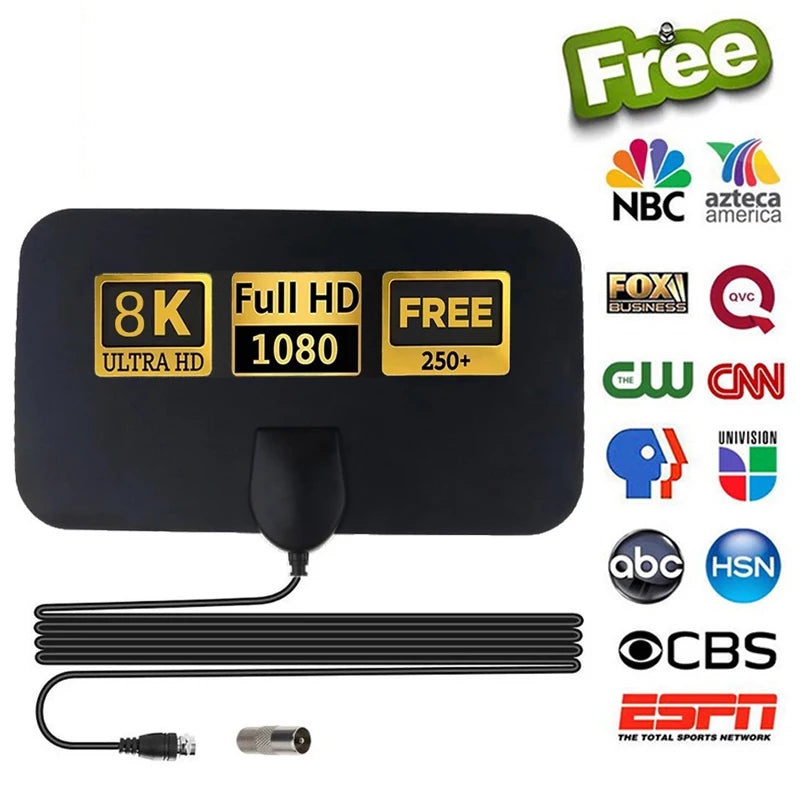 TV Antenna Smart TV Digital Antenna For HDTV 4K 1080P Signal Amplifier Enhancement 500 Miles Range 4k TV Antenna Digital Signal Zpaxo Digital TV antenna
