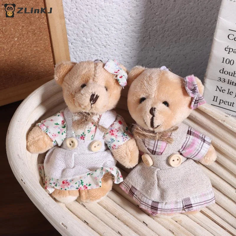 Cartoon Little Bear Plush Doll Keychain Cute Stuffed Rabbit Keyring Zpaxo