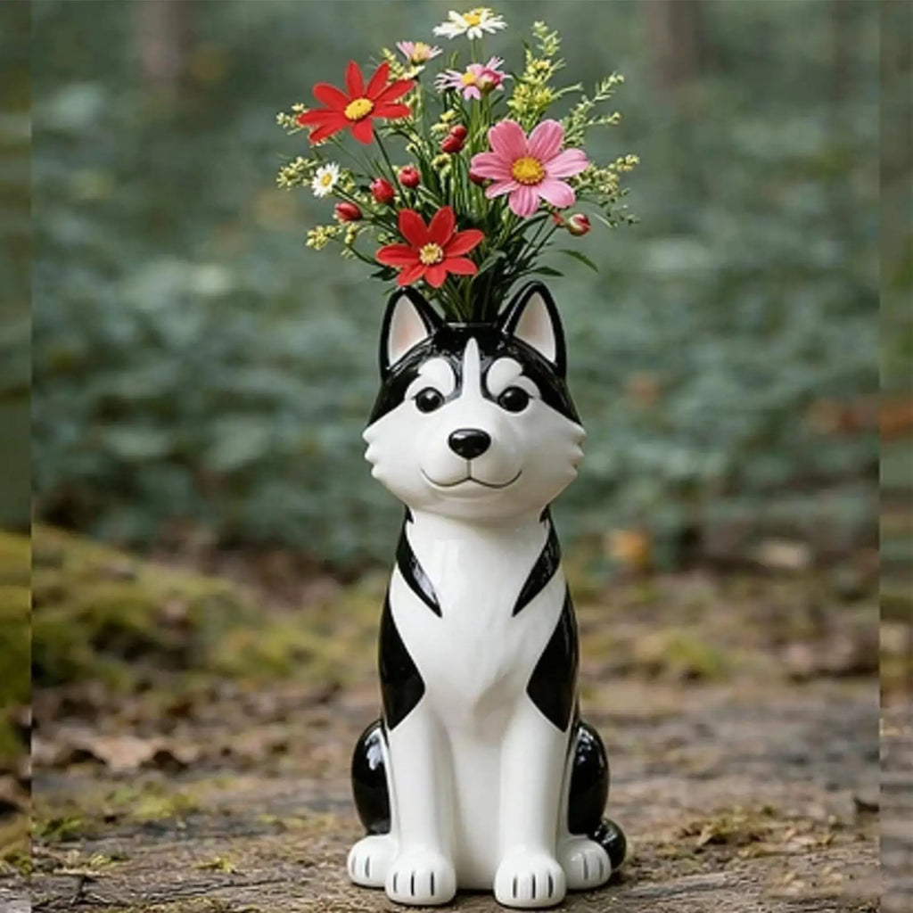 Vases Home Decor Resin Dog Desk Ornament Handcrafted Vase Shelf