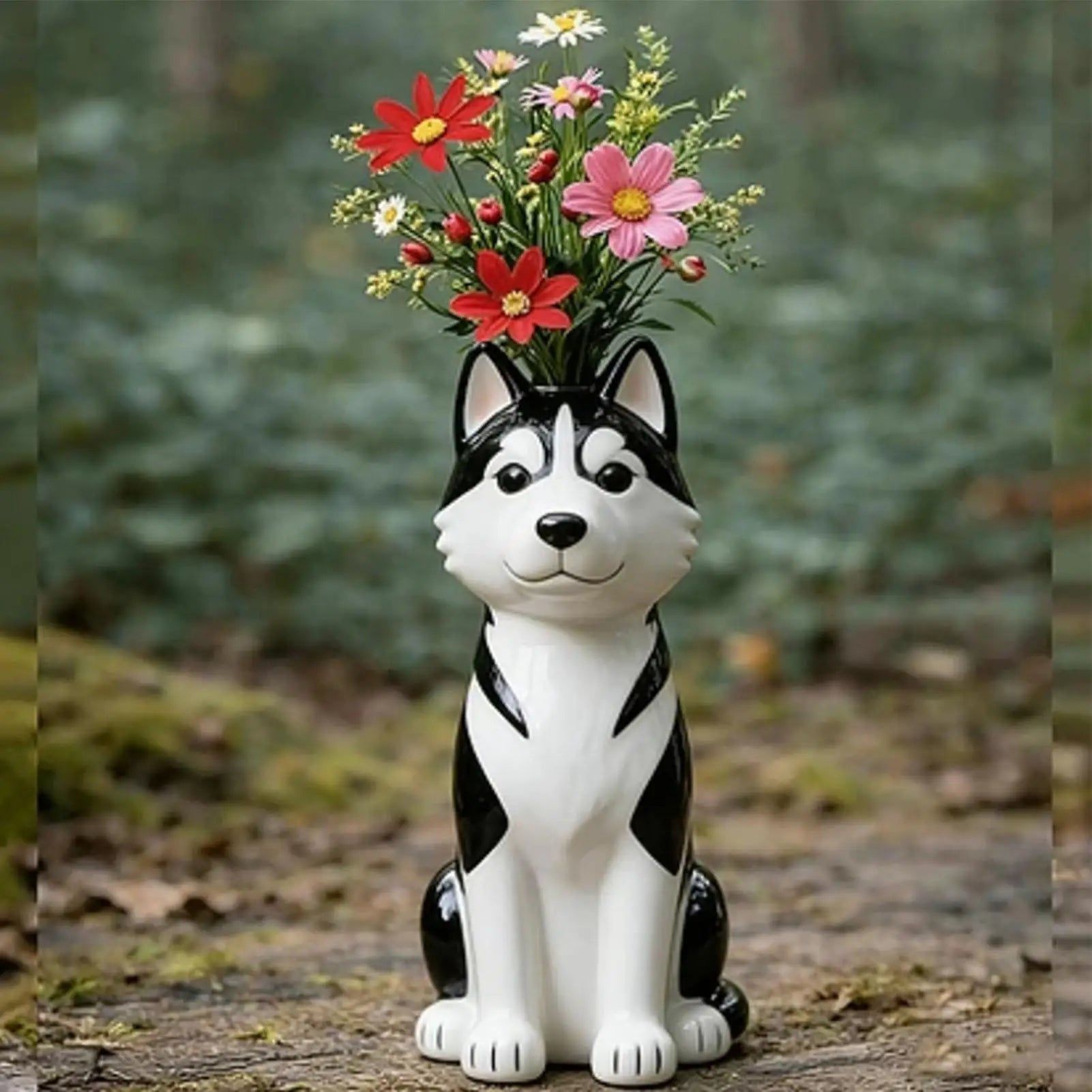 Vases Home Decor Resin Dog Desk Ornament Handcrafted Vase Shelf