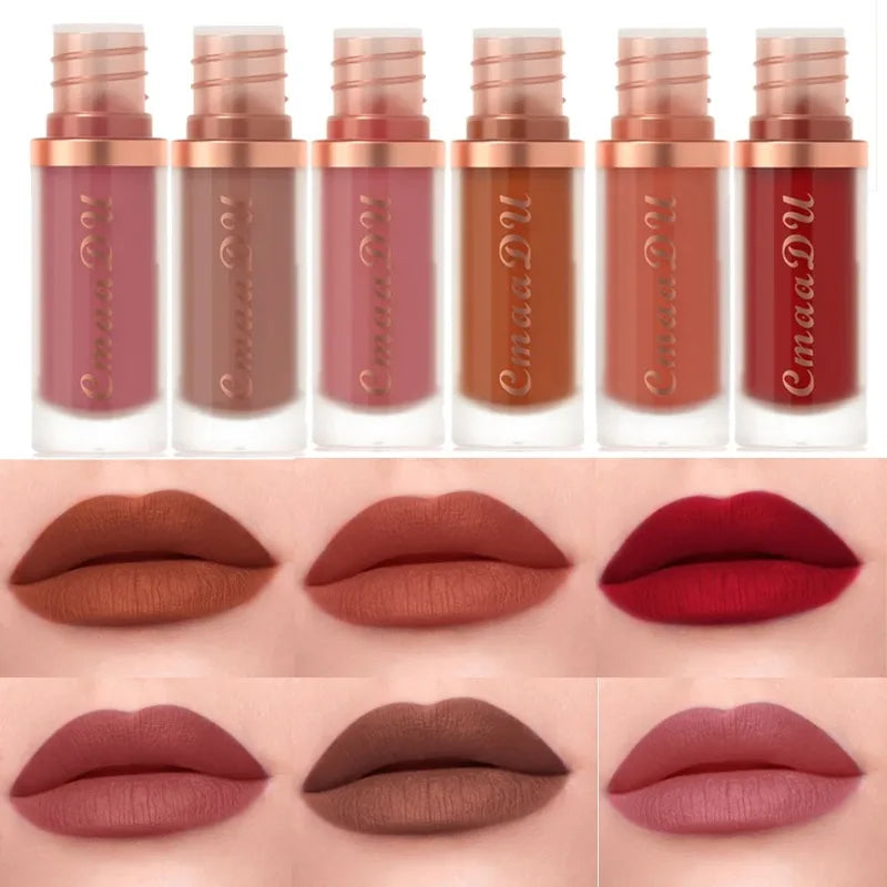 Waterproof Matte Velvet Lip Glaze Moisturizing Long Lasting Liquid Lipstick Non-stick Cup Not Easy To Fade Lip Gloss Lips Makeup Zpaxo
