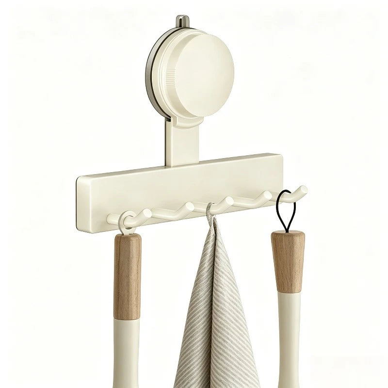 Reusable Suction Cup Bathroom Towel Hooks Adhesive Wall Hook Shower Hook Household Daily Storage Organizer for Damp Bathroom Zpaxo 1PCS-White Five