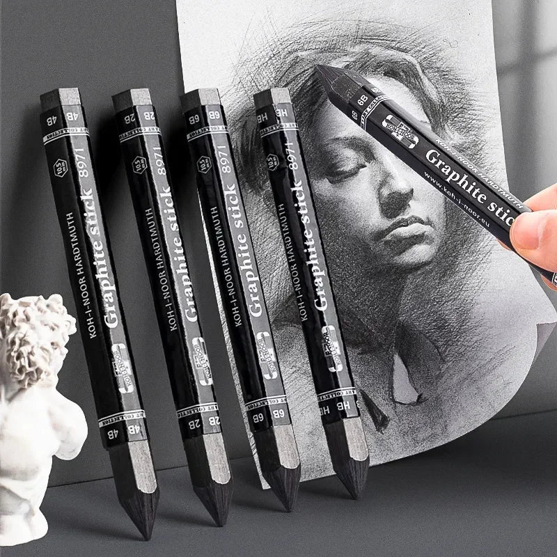 HB/2B/4B/6B Woodless Hexagonal Graphite Stick Pencil Bold Black Charcoal Art Student Sketch Painting Graphite Pen Art Supplies Zpaxo