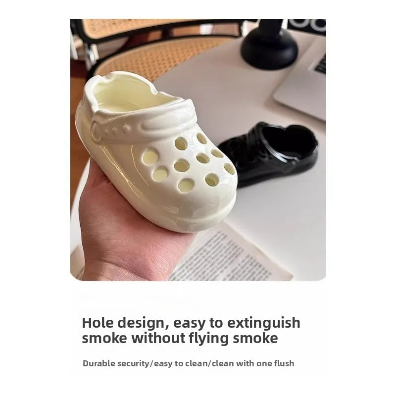 Hole Shoes Ashtray Funny Cute Anti Fly Ash Home Living Room Funny Ashtray Ceramic Office Creative Ornaments Home Decorations Zpaxo