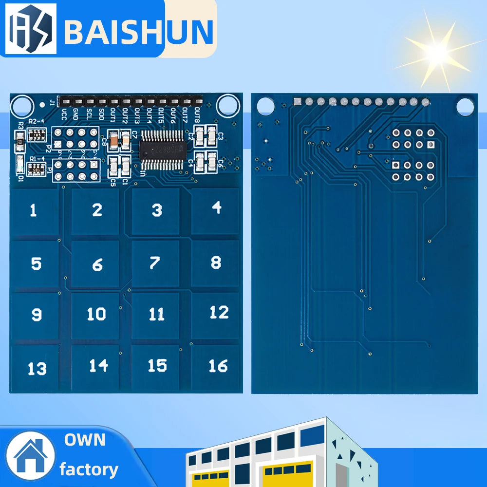 TTP229 16-Channel Digital Capacitive Touch Sensor Module for Arduino Compatible Zpaxo