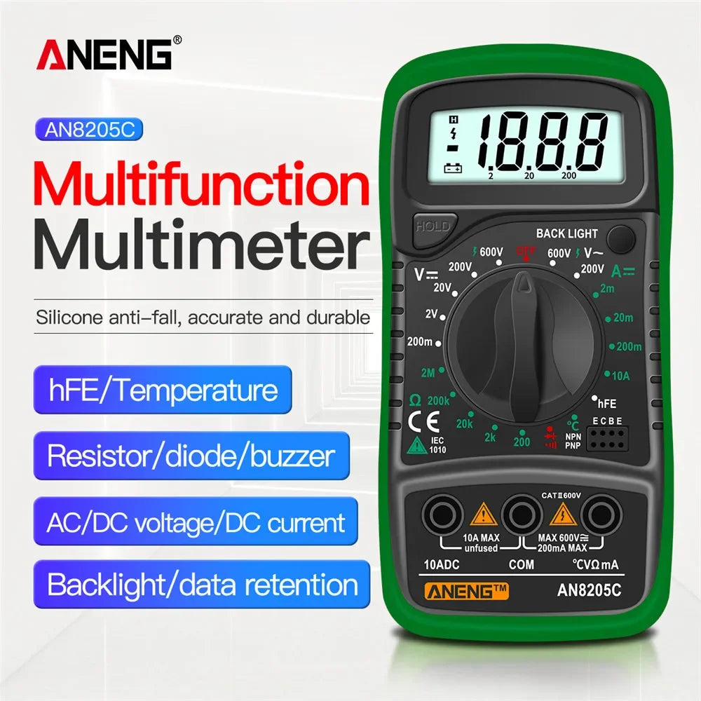 Digital Multimeter Meter Multimetro AC DC Ammeter Volt Ohm Tester
