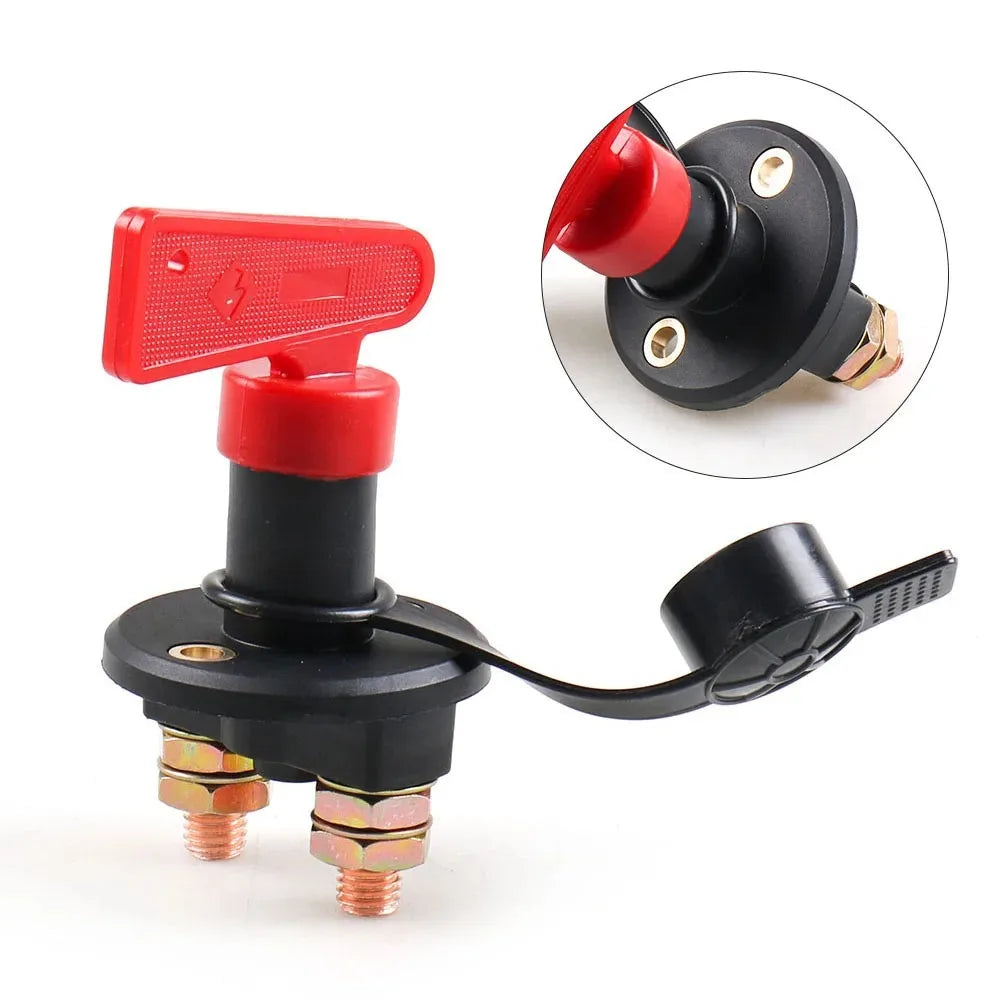 Quick Cut-off Battery Disconnect Switch Anti-leakage Switch Protector Isolator Power Cut Off Switch Durable Corrosion Resistant Zpaxo 8mm-2 hole