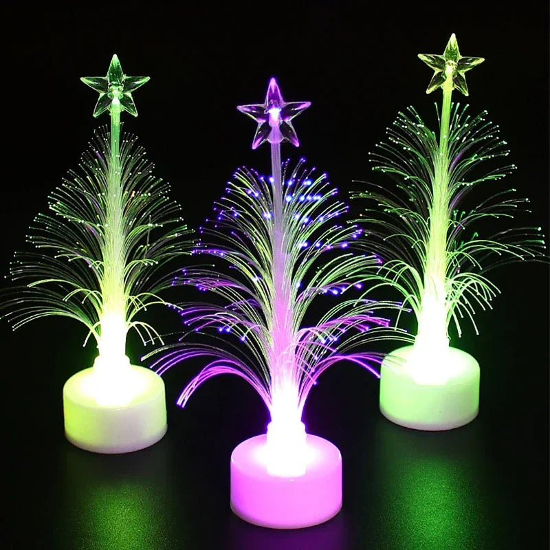 LED Fiber Optic Christmas Tree Night Light | Color Changing Fiber Optic Night Light Zpaxo