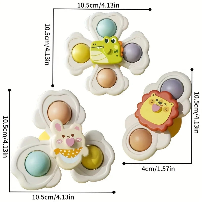 1 3 Suction Cup Spinning Toy Suitable Desktop Glass Tile Wall