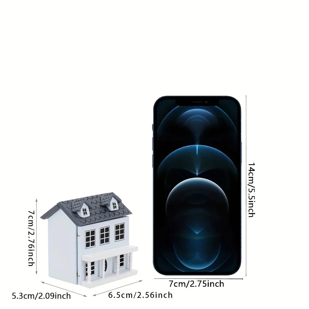 Mini Furniture Pink Blue Wall Grey Cute Pocket Villa Small House