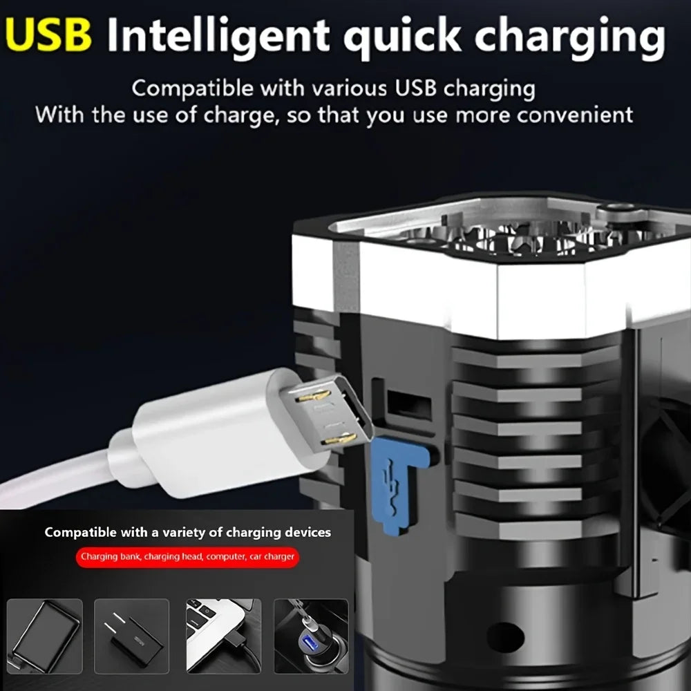 POCKETMAN 7-LED COB Rechargeable Flashlight 3800 Lumen Torch