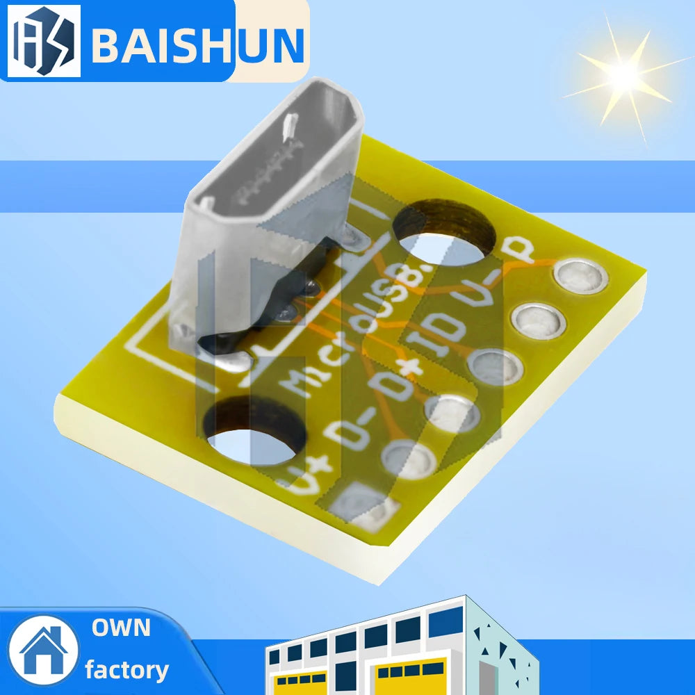 Vertical USB Micro 2 0 Female Head Connector PCB Converter Adapter Zpaxo 5pcs