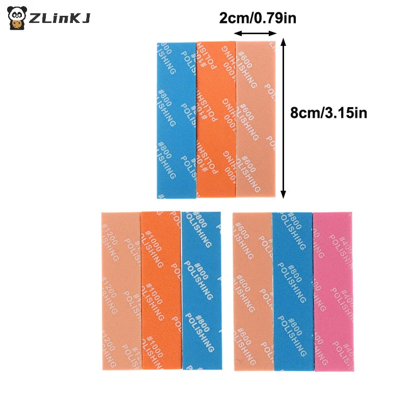 ▶9Pcs For Assembling Model Build Tools Hobby DIY MS-E400~1200 Semi-rigid Sanding Sticks Plastic Model Polishing Rod Zpaxo
