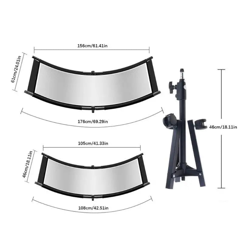 652F Curved Metal Photography Reflector Enhanced Light Reflection Zpaxo