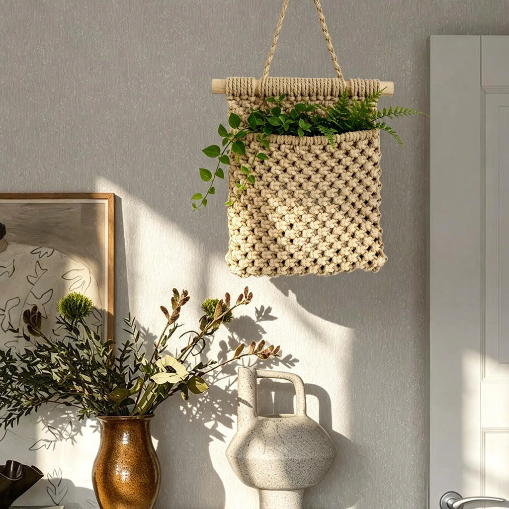 Macrame Plant Hanger Flower Basket Holder Rope Home Living Room