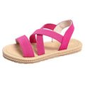 Summer New Flats Sole Women Sandals Fashion Cross Band Plus Size 43 Beach Sandels 2025 Hot Seller Ladies Vacation Zapatillas Zpaxo Pink 40