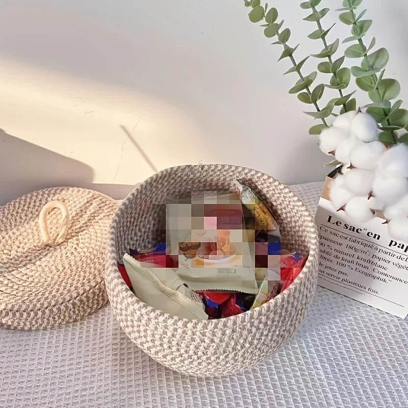 Bohemian Storage Basket Lid Self-supporting Organizer Wardrobe Shelf Zpaxo