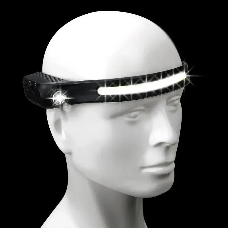 COB LED Headlamp – Type-C Rechargeable Inductive Outdoor Light
