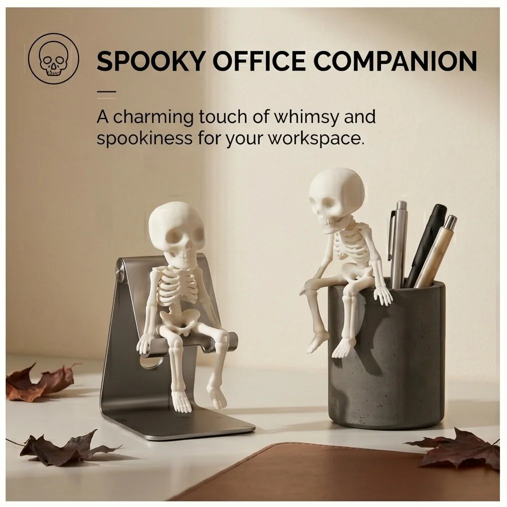 Articulated Skeleton Figurine Posable Halloween Home Decor Fun Desk