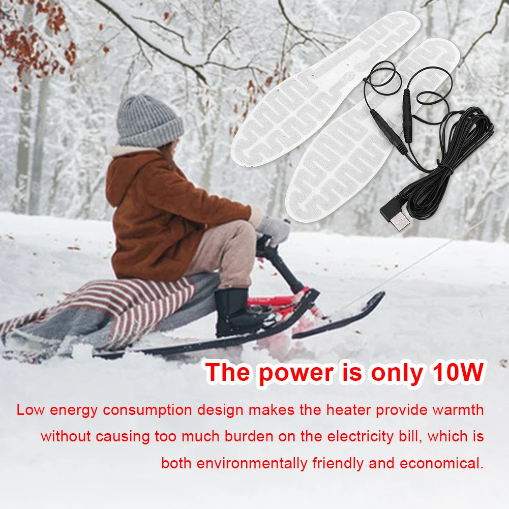 USB Heated Insoles Foot Warmer Film 10W Electric Foot Warming Pad Winter Outdoor Sports Heating Insole for Men and Women Zpaxo