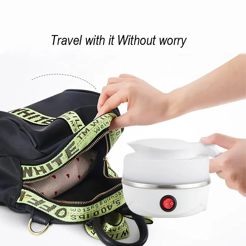 Foldable And Portable Teapot Water Heater 600ML Household Travel Electric Water Kettle 220V Kitchen Appliances Water Boiling Pot Zpaxo