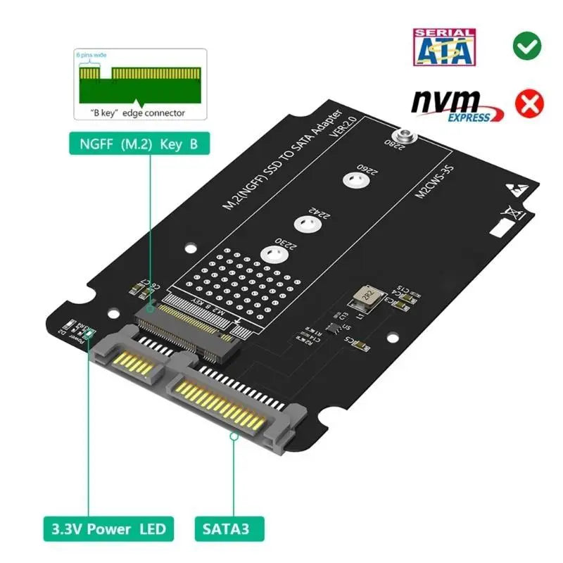 652F NGFFs SATAs Adapters SATA3 0 Converters Enclosure Zpaxo