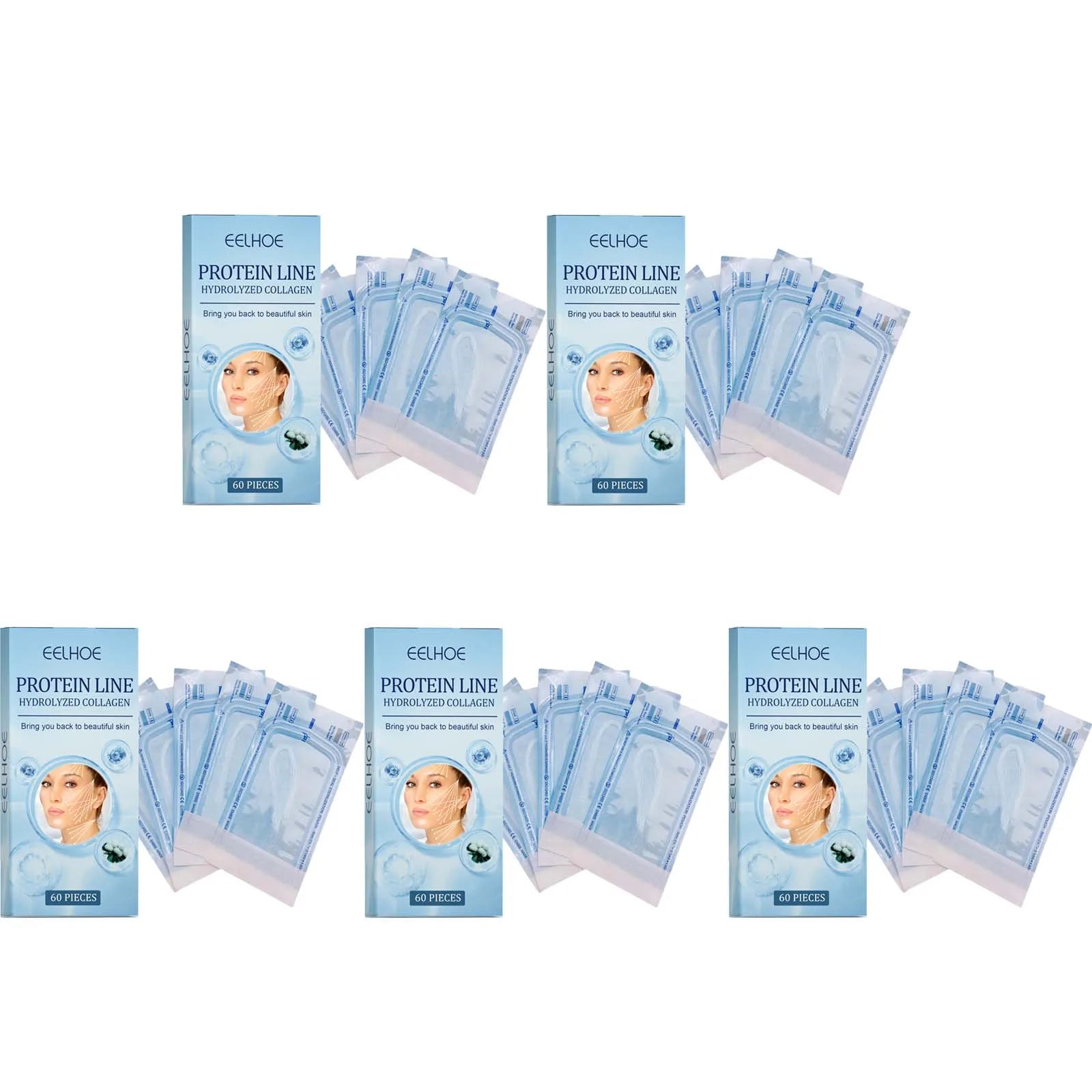 60Pcs Gold Collagen Protein Thread Serum – No Needle Face Lift Collagen Thread Serum Zpaxo 300Pcs