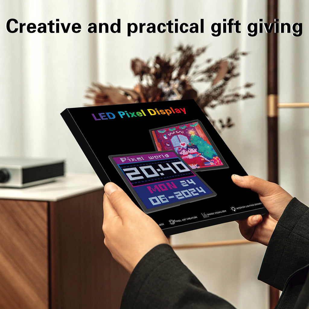 LED Pixel Display 64x64 RGB LED Matrix Panel Programmable Pixel Art Display with Bluetooth APP Control Creative Pixel Screen Zpaxo