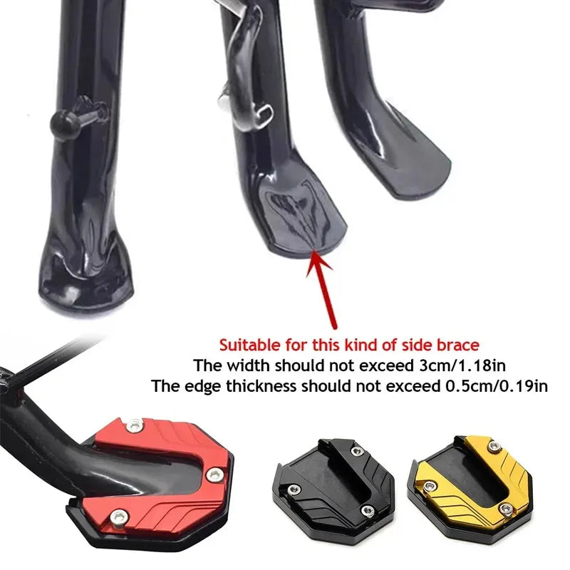 Aluminum Alloy Motorcycle Kickstand Extender Foot Pad 1/2/3pk