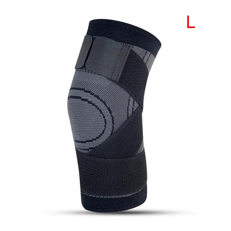 Knee Compressions Sleeve Adjustable Sports Knee Pad Patella Stabilizer Brace Support For Hiking Soccer Basketball Running Sport Zpaxo L-Black