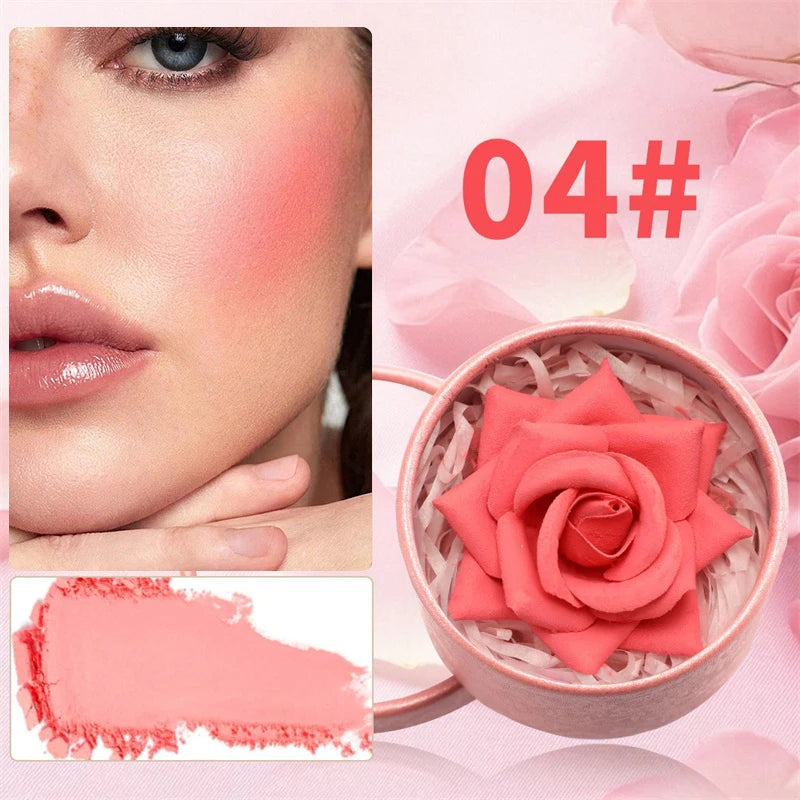 3D Rose Petal Blush Highlights Natural Makeup Brightening Cheek Long Lasting Waterproof Matte Highlighter Shimmer Blusher Makeup Zpaxo 04