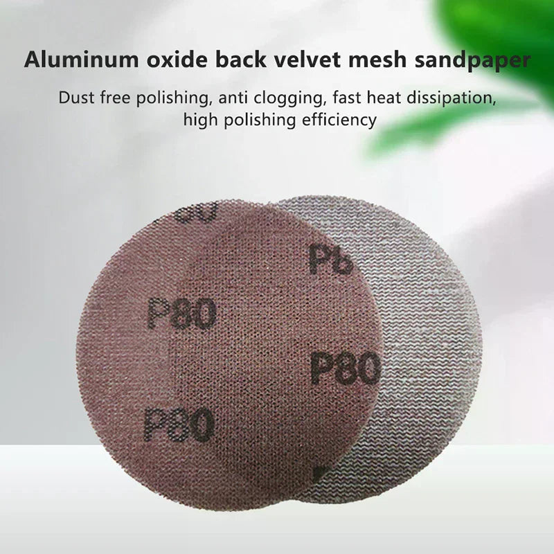 10Pcs 5inch Hook & Loop Abrasive Dust Free Grid Sanding Paper 125mm Mesh Sanding Discs Anti-Blocking Grinding Sandpaper For Car Zpaxo